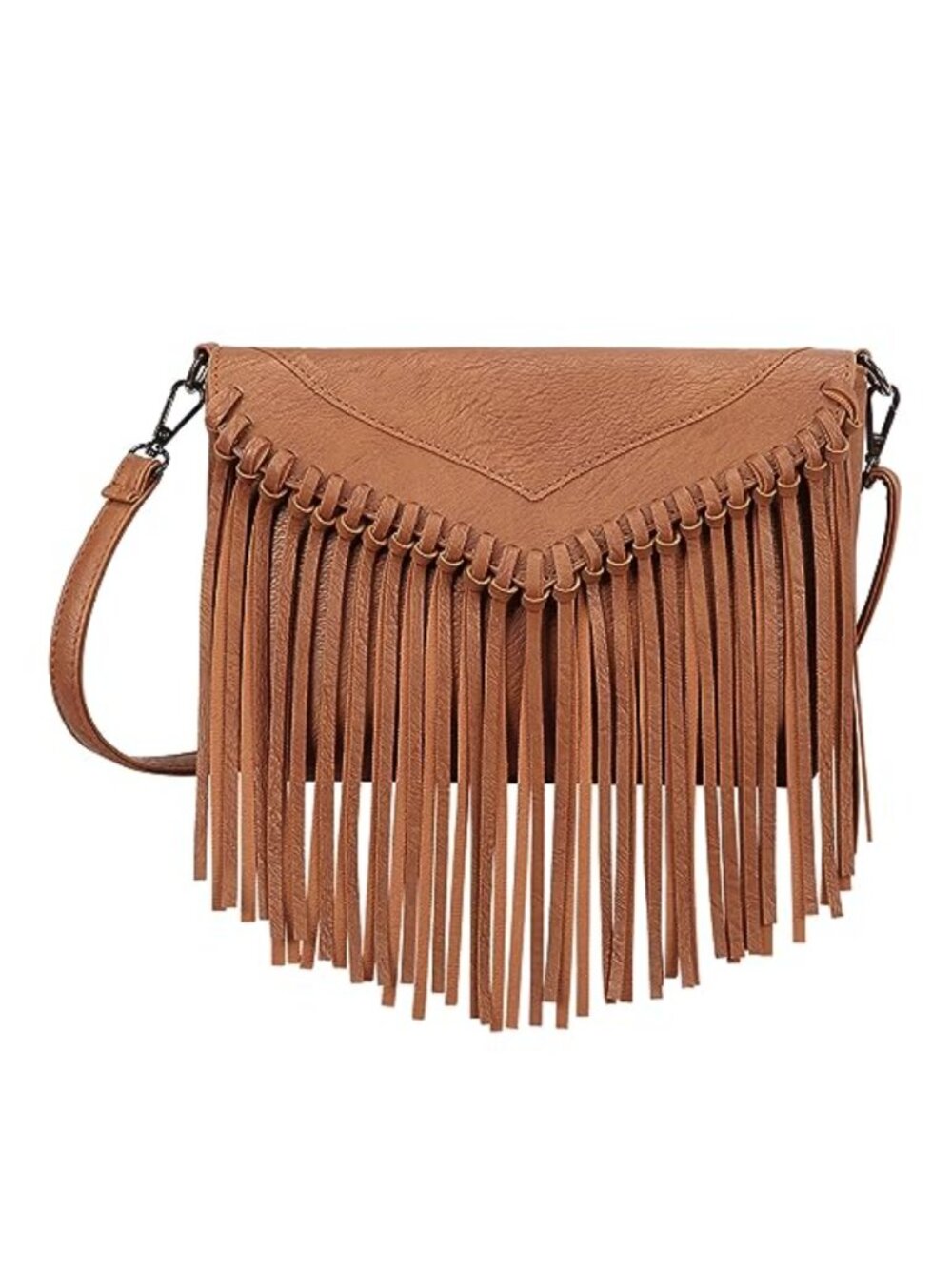 PU Leather Hobo Fringe Crossbody Tassel Purse Small Handbag